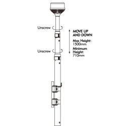 Girofar LED Motocicleta-ATV-Scuter-Snowmobil - picior reglabil pana la 150 cm